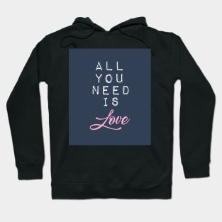 All You Need is Love in Navy Blue, White and Pink Hoodie